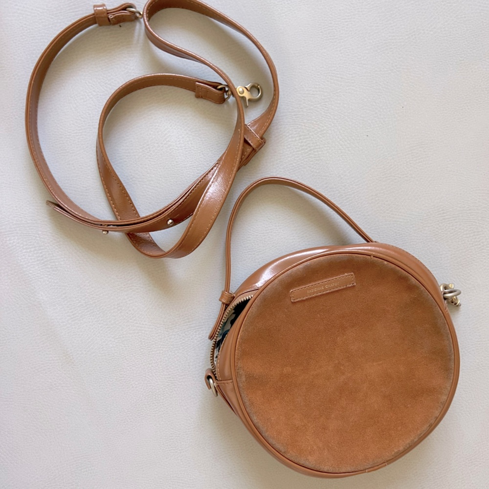 Camel Suede Crossbody Bag